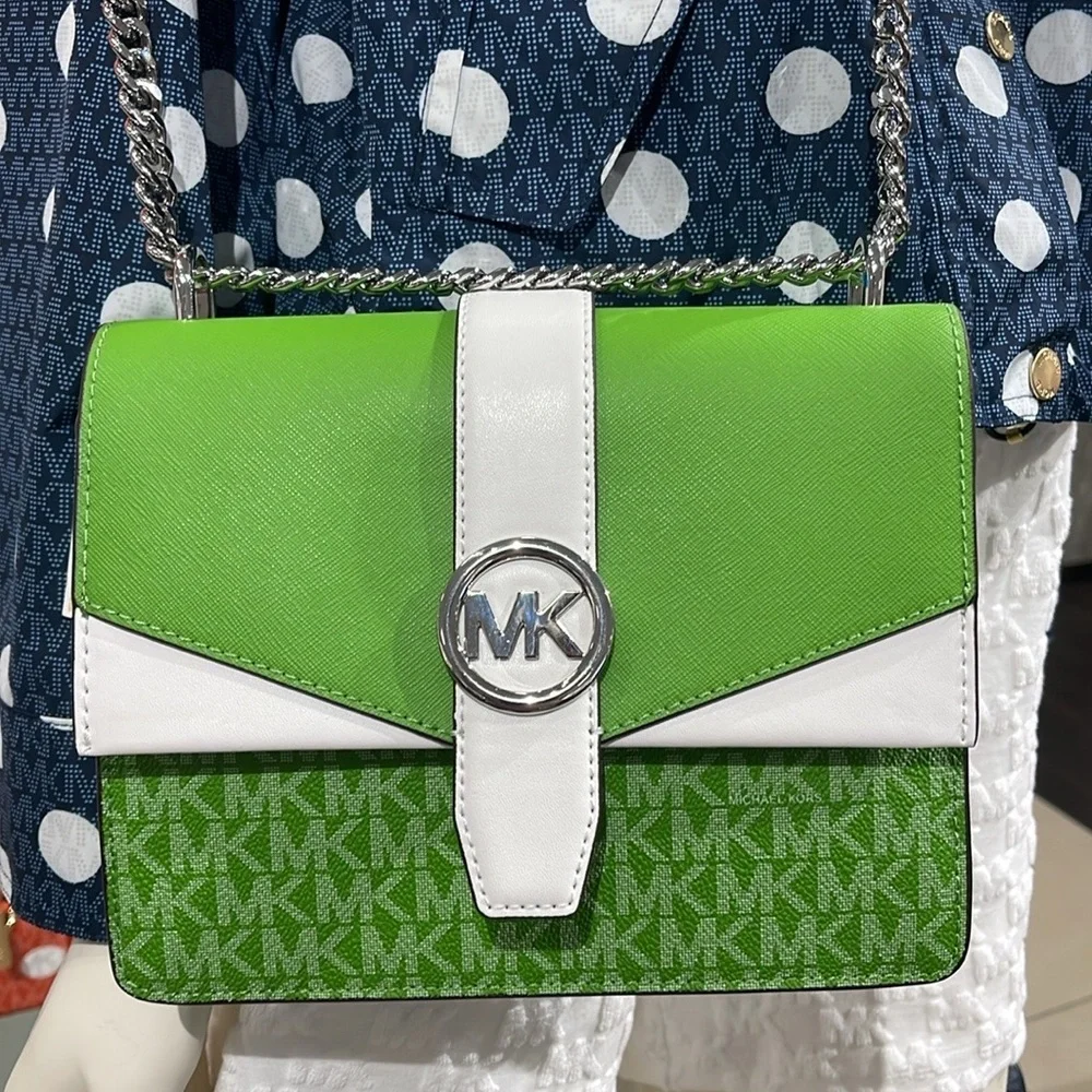 Michael Kors Greenwich Small Color-Block Signature Logo Flap Crossbody XBODY Bag